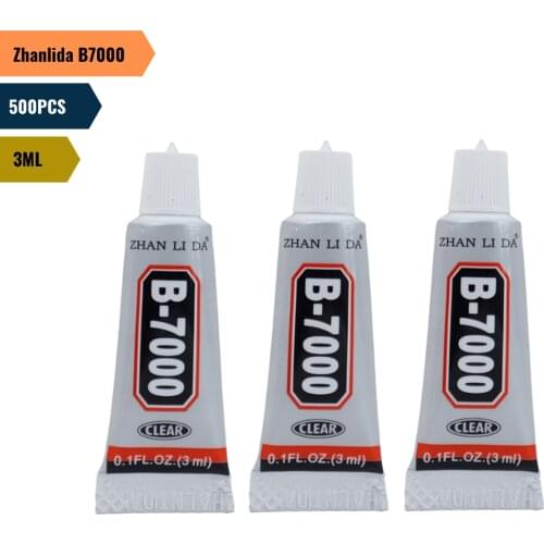 500PCS Zhanlida B7000 3ML Clear Contact Phone Frame Repair Adhesive Multipurpose DIY Jewelry Glue With Precision Applicator Tip