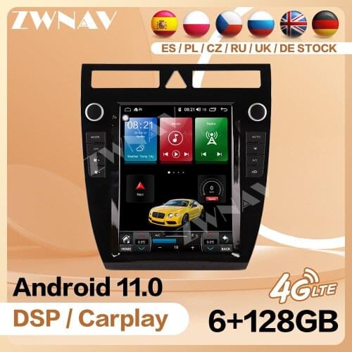 6+128G Tesla Carplay Radio Receiver For Audi A6 1999 2000 2001 2002 2003 Android 11 Player Video GPS Head Unit Auto Audio Stereo