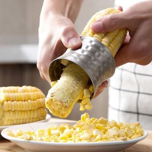80A 1PC 304 Stainless Steel Household Corn Planer Rotary Peeling Corn Thresher Practical Separator Kitchen Appliances Gadgets