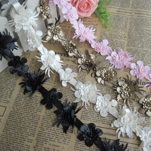 DIY garment collar accessories handmade pearl lace nail bead garment collar trim leather lace width 5cm