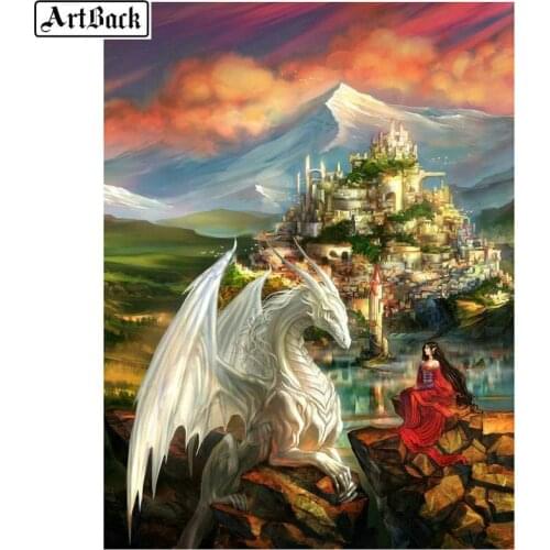 ArtBack 5d diy diamond painting dragon full drill square diamond embroidery 3d round diamond mosaic home decoration