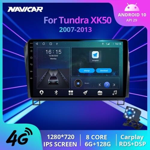 2Din Android10.0 Car Radio For Toyota Tundra XK50 2007-2013 Stereo Receiver GPS Navigation Auto Radio Car Video NO 2DIN DVD IGO