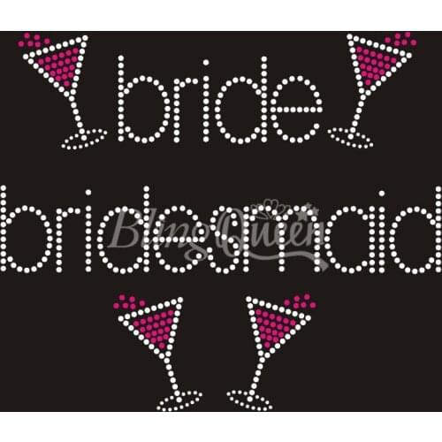 BlingQueen 25PCS/LOT Korean Rhinestone Appliques Bride Bridesmaid Design