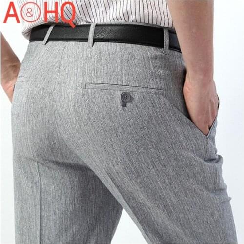 Suit Pants Men Length Classic Summer Grey Dress Pants Men Trousers Office Business Suit Pants Male Big Size 44 42 40