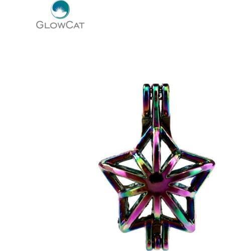 C293 5pcs/lot COLORS Multicolor 28mm Flower Star Pendant Locket Fairytale Party Essential Oil Diffuser
