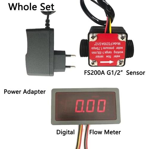 US208MA Digital Flow Meter FS200A Electronic Flowmeter and Alarmer Flow Rate Display Frequency Counter iSentrol Electronic