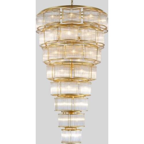 Designer villa hotel engineering custom chandelier post modern minimalist creative round multi-layer glass chandelier