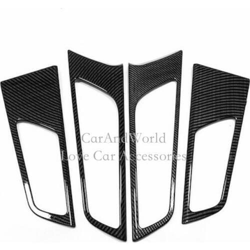 For Hyundai Tucson 2019 Inner Door Bowl Cover Handle Frame Trims Carbon Fibre Stickers Decoration Car styling Accessories