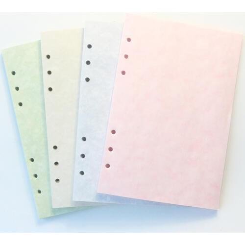 Domikee cute 6 holes colorful blank inner papers for binder spiral notebooks,fine replacement filling inner papers stationery