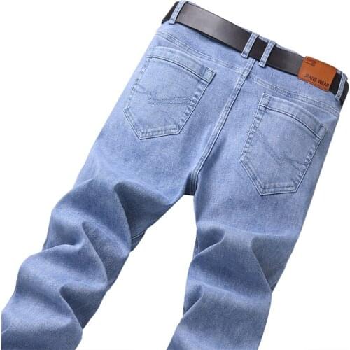 Spring Summer New MenS Thin Loose Denim Trousers Trendy Fashion All-Match Casual Stretch Straight Jeans Male Brand Slim Pants