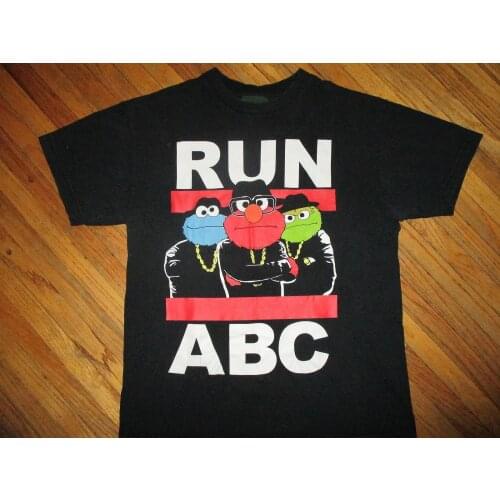 RUN ABC SESAME STREET T SHIRT Rap DMC Parody Oscar Grouch Cookie Monster Elmo MDCartoon t shirt men Unisex New Fashion tshirt