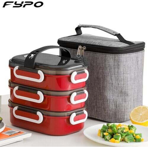 Leak-Proof Lunch Box, Bento boxs, Suitable for Work-School-Outdoor Lunch Packaging,Insulation Bag, Microwave-heatable Lunch Box