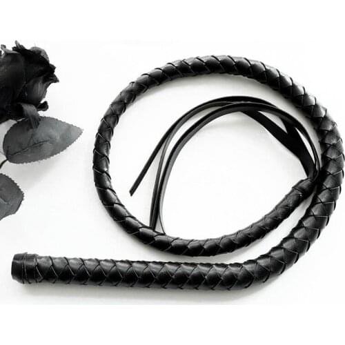 Equestrian Whip Drive A Horse Riding Equipment Harness Accessories Equestrian Supplies PU Leather Black Whip