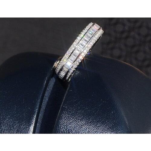 Diamond Wedding S925 Silver Rings Woman Luxury Cute/Romantic Wedding Bands Rings Silver Diamond Couple Fine Jewelry for Women