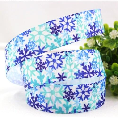 1691222 , 22MM flower Christmas snow Series Printed grosgrain ribbon, DIY handmadeHair accessories Material wedding gift wrap