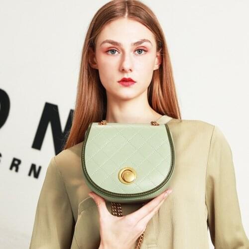 OUSSON New Design Small Square Leather Crossbody Bag Exquisite Female Retro Chain Bag For Woman