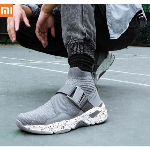 New Xiaomi Freetie Trend Flying Woven Sports Sneakers Magic Belt Buckle Fashion Men Sports Shoes Breathable Socks Design Shoes