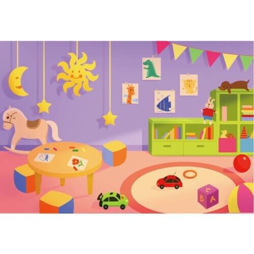 Cartoon Children Room Scenery Printing Backdrop Party Decor Photo Booth Studio Prop