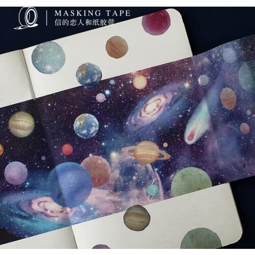 Novelty Galaxy Universe Glass City Travel Decorative Washi Tape DIY Scrapbooking Masking Tape School Office Supply