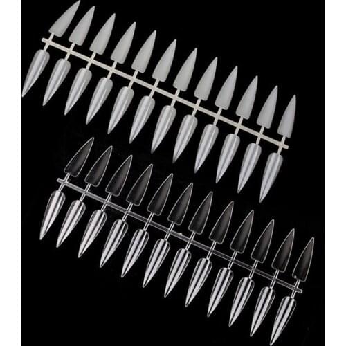 240pcs Stiletto Sharp False Nail Tip Display Board French Acrylic UV Gel Polish Coloring Apply Practice Training Showing Shelf
