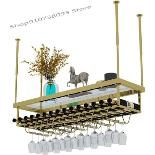 Italian Light Luxury Wine Glass Rack Upside Down Household Bar High Foot Hanging Glass Rack Hanging High Grade Stainless Steel W