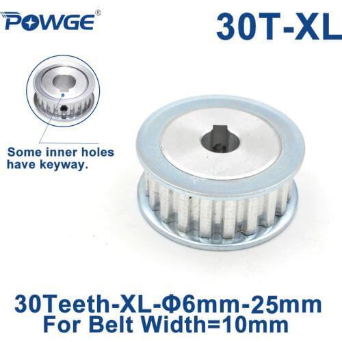 POWGE 30 Teeth XL Timing pulley keyway Bore 10/12/14/15/16/17/19/20mm for width 10mm XL Synchronous Belt Gear wheel 30teeth 30T