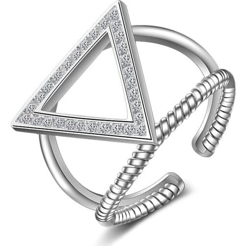 Simple Triangle Rings For Women Creative Fashion Female Finger Ring Jewelry Elegant Ladies Wedding Jewelry