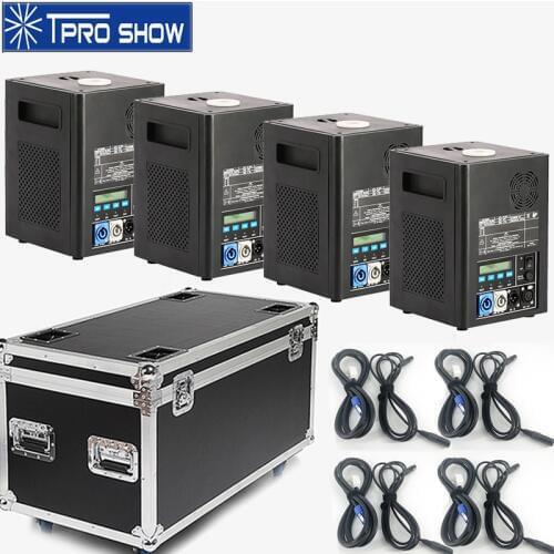 4Pcs Cold Fireworks Spark Fountain Machine Wireless Remote and Dmx Control Stage Pyro Effect Projector for Wedding 1 Flight Case
