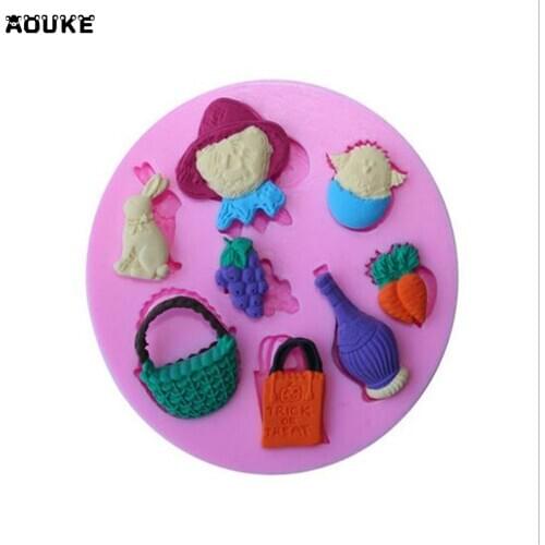 DIY Tools for Cake Decoration Fruits Vegetables Girl Dog Life Appliance Liquid Silicone Pastry mould Pudding Ice Cube Soap Molds