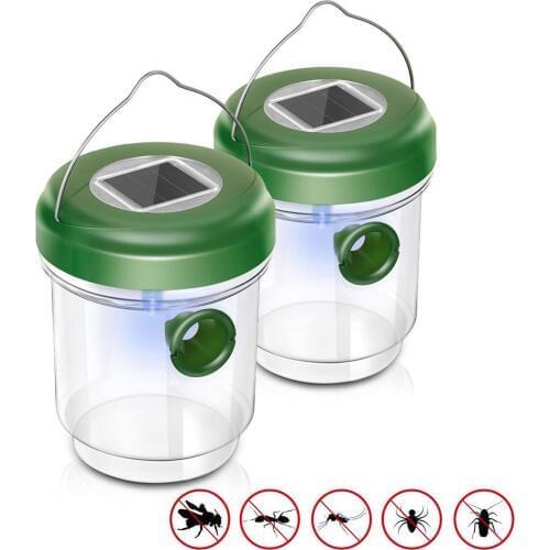 Solar LED Gardening Fly Trap Insect Trap Drosophila Fruit Fly Wasp Non-Toxic Insect Repellents Garden Park Insect Catcher Tool