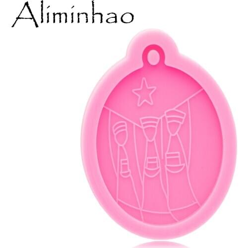 DY0764 Super Glossy Puerto Rico three wise men Resin Mold, Craft Keychain Silicone Mould for DIY Necklace jewelry Epoxy