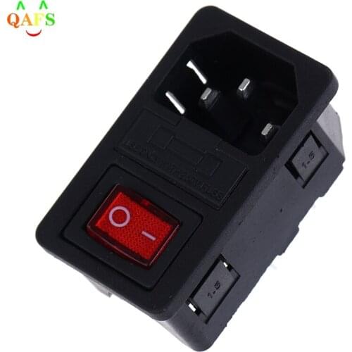 10A 250V Inlet Male Power Socket With Fuse Switch 10A 250V 3 Pin IEC320 C14 AD