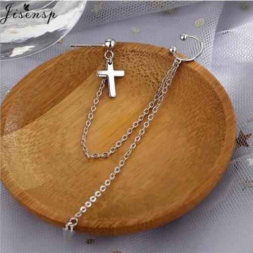 Jisensp KPOP DNA Korean Earrings Punk Cross Stud Earrings for Women Geometric Long Tassel Earings Pendientes Mujer Moda