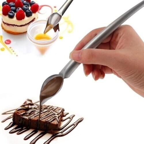 1PC Creative Deco Spoon Decorate Sushi Food Draw Tool Design Sauce Dressing Plate Dessert Bakeware Cake Gastronomy Spoons Tools
