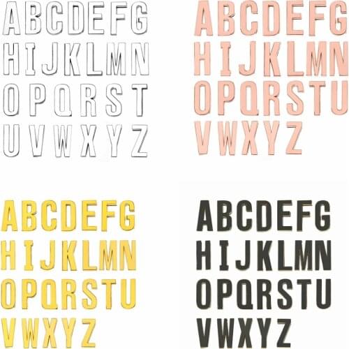 10pcs/Lot 18mm Slide Letter Charms For Bracelet Making Rose Gold Black Color Alphabet A-Z DIY Wristband Keychain Pet Collar Gift