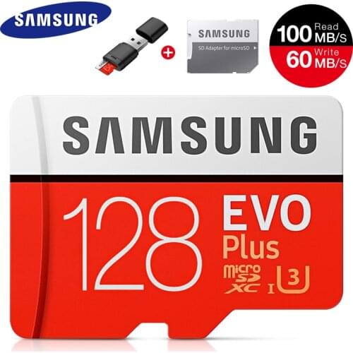 100% Original SAMSUNG EVO+ Plus 128G 100MB/S memory card 64GB 256GB 32GB micro sd U3 Class10 MicroSD for Smartphone Tablet PC