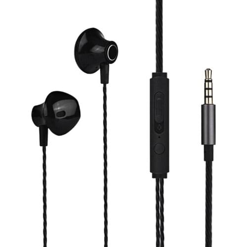 3.5mm Sport Wired Headphones Half In-Ear Stereo Headset with Mic HiFi Music Earphone Light-weight Comfortable to Wear