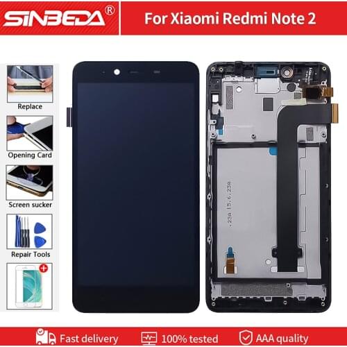 5.5'' Original For Xiaomi Redmi Note 2 LCD Display Screen Replacement For Redmi Note 2 Digitizer assembly Note2 With Frame