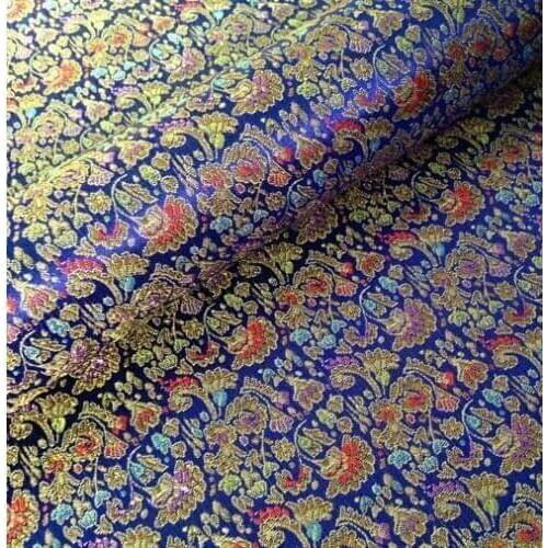 90cm*100cm Brocade fabric DIY costume baby kids clothes clothing dress fabric fabrics flower packaging small blue flowers