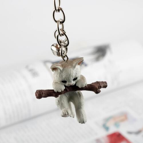 3D cat keychain cute key ring for women kitten lucky cat key chain key holder creative portachiavi chaveiro llaveros bag charm