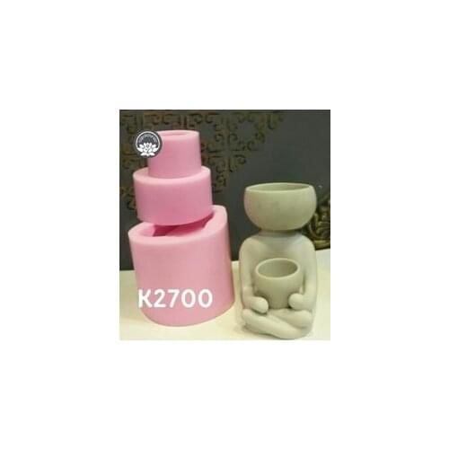 Buddha flower pot silicone mold