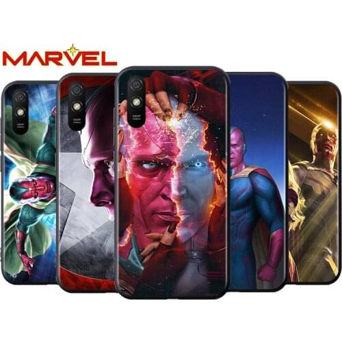 Vision marvel hero for Xiaomi Redmi 10X Pro 9C 9A 9T 9 GO K40 K30 Ultra K20 8 7 S2 6 5 4X Pro Soft Black Phone Case