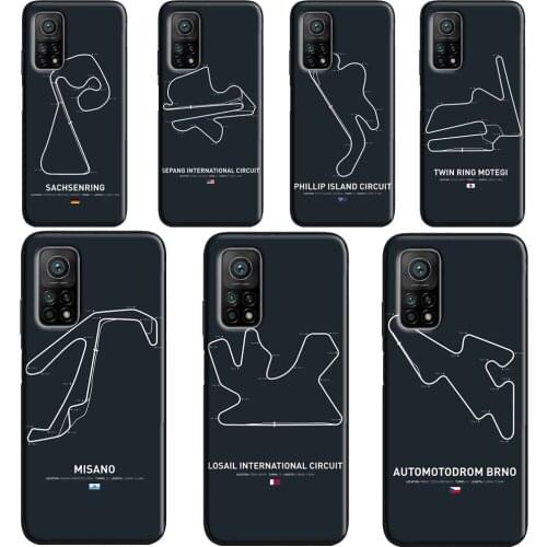 F1 Race Circuits Case For Xiaomi Mi 11 Ultra 9 10 Note 10 Lite Mi 10T Pro Back Cover For POCO X3 Pro M3 F3