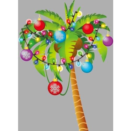 Colors Palm Tree Sticker On Clothes Iron Fashion Tops Heat Transfer Appliqued Diy Vinyl Appliques T-Shirt Bag Patch