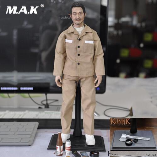 For Collection Custom KUMIK KMF040 1/6 Scale Asian Male Head & Body & Clothes Set & Accessories Action Figure Full Set Toy