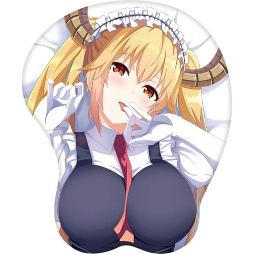 Dropshiping Miss Kobayashis Dragon Maid Anime Mouse Pad 3D Breast Mousepad Tohru Kanna Wrist Rest Silicone Gaming Mouse Mat