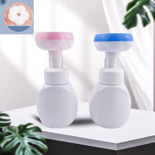 250ml Creativity Pink Blue Soap Bottle Foam Lotion Can Be Rebottled Flower Pump Head Soap Shampoo Cosmetic Empty Bottle Tool