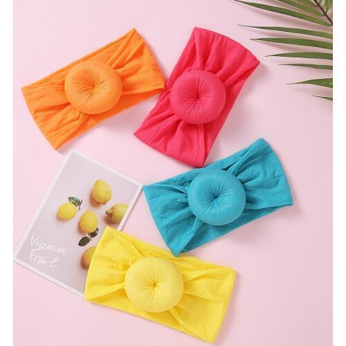 Top Selling Newborn Kids Handmade Soft Nylon Headbands Knotted Hair Bow Headband,Kids Girls Hair Accessories 36pc/lot