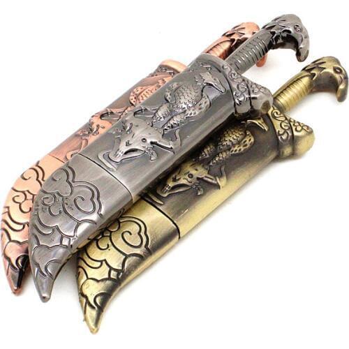 Metal Knife Model USB 2.0 Flash Drive 4GB Memory Stick Broadsword Pen Drive 8GB 16GB 32GB 64GB Pendrive Eagle Vulture dagger