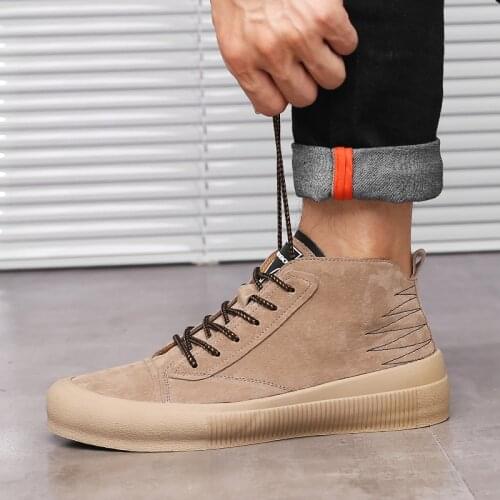 Misalwa 2021 New Autumn Men Boots Leisure Round Toe British Style Mens Ankle Boots Anti-slip Botas Outdoor Sneakers Winter Flats